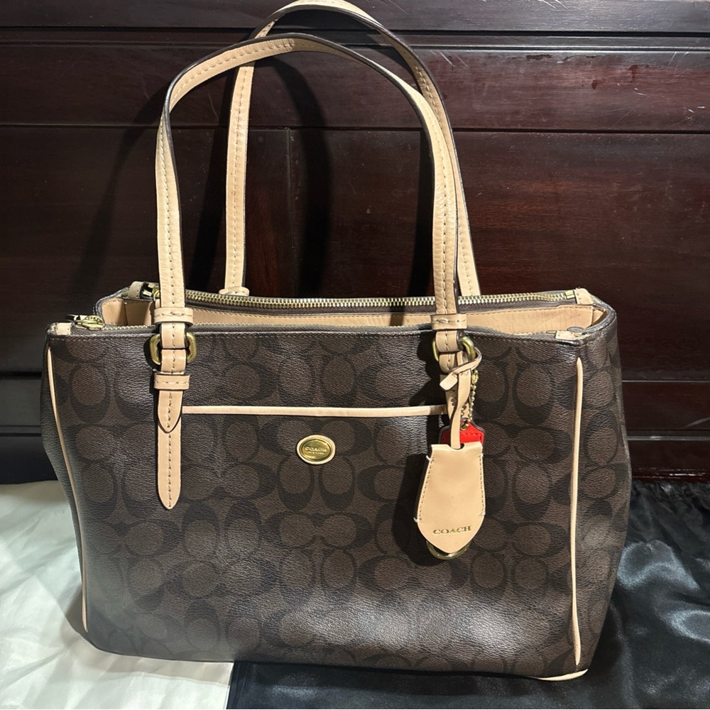 Coach brown and black purse bag